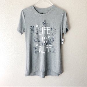 Disney land Parks grey life is ruff dog shirt NWT